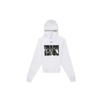 SS20 Weißes Oversize-Sweatshirt mit Sprühfarbe