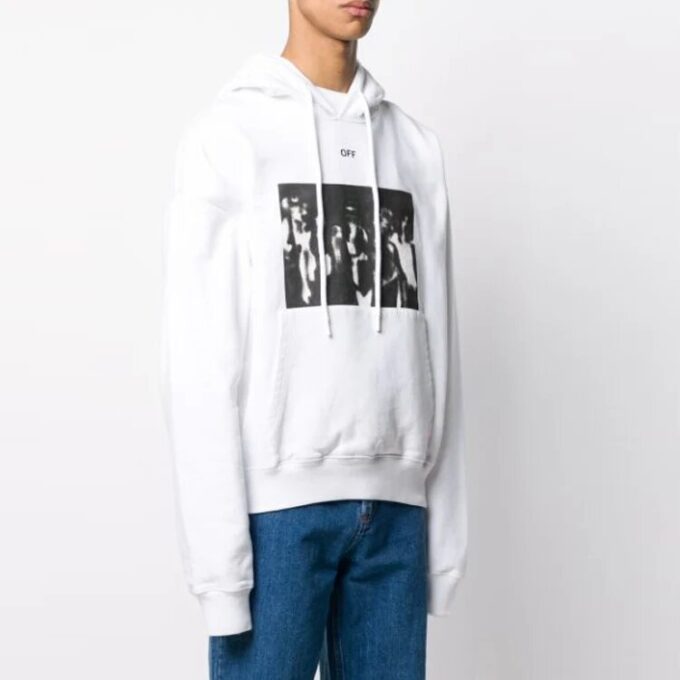 SS20 Weißes Oversize-Sweatshirt mit Sprühfarbe