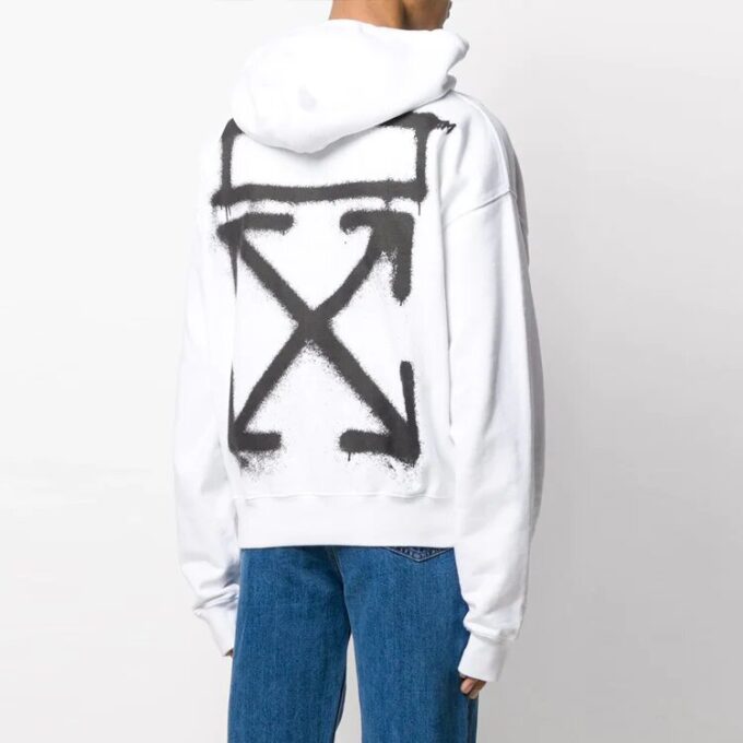 SS20 Weißes Oversize-Sweatshirt mit Sprühfarbe