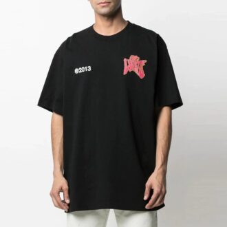 SS21 Alphabet-Logo-Print, kurzärmelig, lockere Passform, schwarz