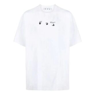 SS21 Alphabet-Print Kurzarm-Shirt, lockere Passform, weiß