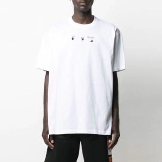 SS21 Alphabet-Print Kurzarm-Shirt, lockere Passform, weiß