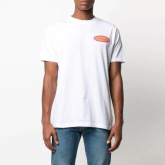 SS21 Alphabet-Print, locker sitzend, Rundhalsausschnitt, Kurzarm, Weiß