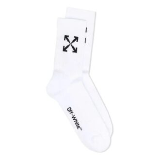 SS21 Arrow Intarsia Mid Tops Socken „Weiß“