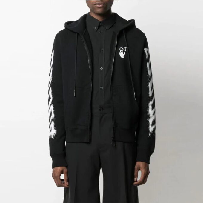 SS21 Arrows-Muster, lockere Passform, schwarz
