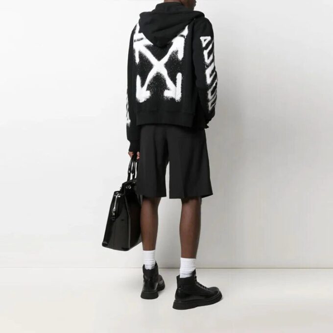 SS21 Arrows-Muster, lockere Passform, schwarz