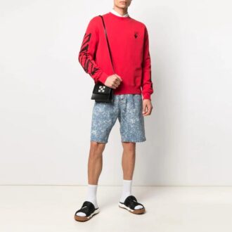 SS21 Arrows-Print Casual Rundhals-Print-Version Rot