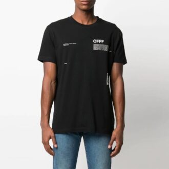 SS21 Arrows-Print Rundhalsausschnitt Print Kurzarm Standardversion Schwarz