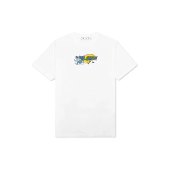 SS21 B-Boy Rundhals-Pullover mit Aufdruck, kurzärmelig, Slim Fit, Weiß