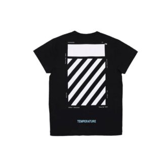 SS21 Baumwoll-Streifenmuster Rundhalsausschnitt Shorts-Version Schwarz