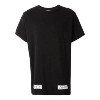 SS21 Baumwolle mit Streifenmuster Rundhalsausschnitt Shorts Kurzarm Schwarz