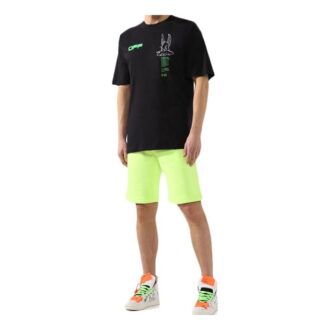 SS21 Bedrucktes Kurzarm-Shirt Schwarz
