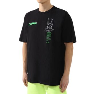 SS21 Bedrucktes Kurzarm-Shirt Schwarz