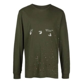 SS21 bedrucktes Langarm-Shirt, grün
