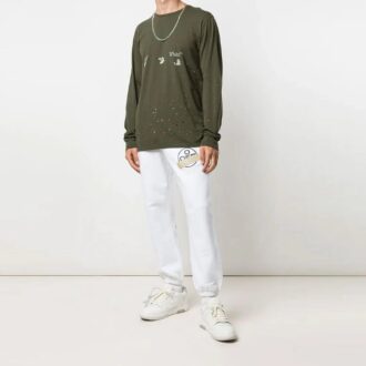 SS21 bedrucktes Langarm-Shirt, grün