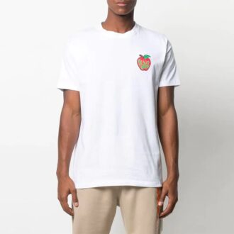 SS21 Brustlogo-Print Rundhalsausschnitt Shorts Kurzarm Standardversion Weiß