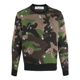 SS21 Camouflage-Strick, grün, Camouflage