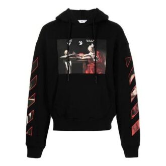 SS21 Caravaggio Hoodie mit Aufdruck „Schwarz-Rot“
