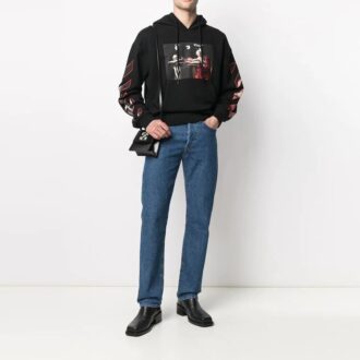 SS21 Caravaggio Hoodie mit Aufdruck „Schwarz-Rot“