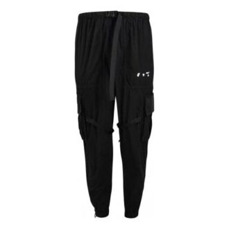 SS21 Cargo-Lange Hose mit Parachute-Logo, Schwarz