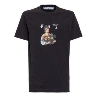 SS21 Cartoon-Print Rundhalsausschnitt Shorts-Version Schwarz
