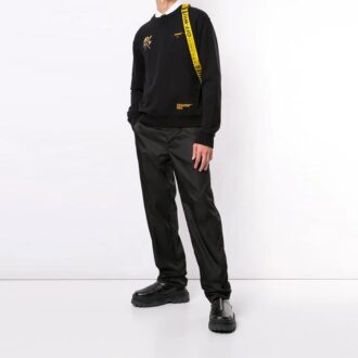 SS21 Casual-Pullover mit Rundhalsausschnitt und Alphabet-Print, schwarz