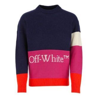 SS21 Colorblock-Logo Rundhalsausschnitt Langarm Blau
