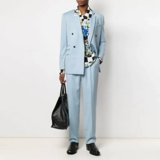 SS21 Langarmhemd mit Blumenprint und Karomuster am Revers, Slim Fit, Schwarz