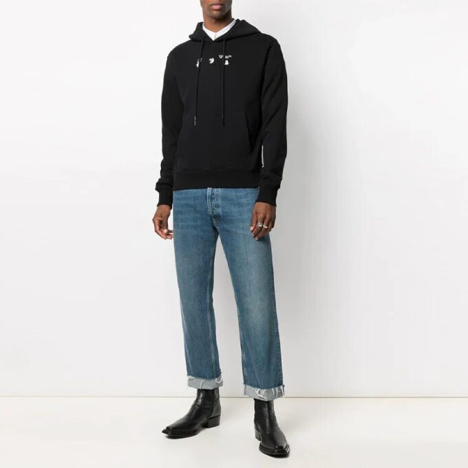 SS21 Langarmshirt für Herren mit Aufdruck, schwarz
