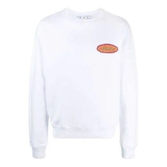 SS21 Logo-Alphabet-Print Rundhals-Pullover-Version Weiß
