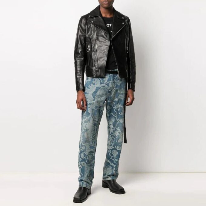 SS21 Logo-Muster Reißverschluss Slim-Fit-Version Schwarz