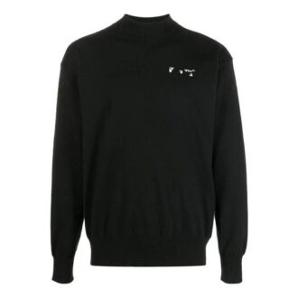 SS21 Logo-Stickmuster Strickversion Schwarz