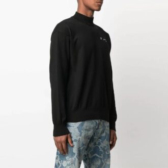 SS21 Logo-Stickmuster Strickversion Schwarz